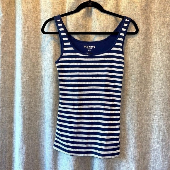 *WOMENS old navy small sequin striped tank - Picture 1 of 4